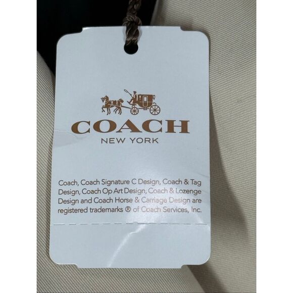 Coach Women Solid Short trench coat 29" length color porcelain size large NWT - Picture 6 of 16